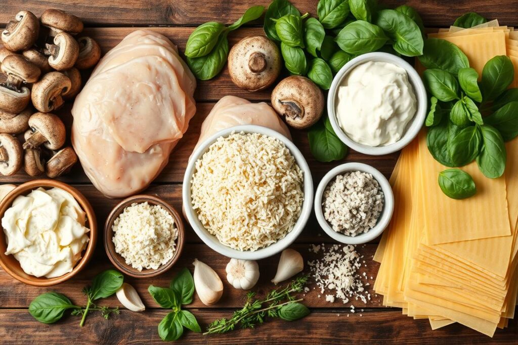 Chicken Mushroom Spinach Lasagna Ingredients Chicken Mushroom Spinach Lasagna Ingredients